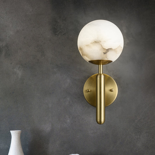 Alabaster Global Wall Light, Bedroom Wall Light
