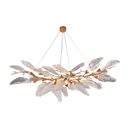 Delight Elegant Branch Chandelier with Large Clear Leaves