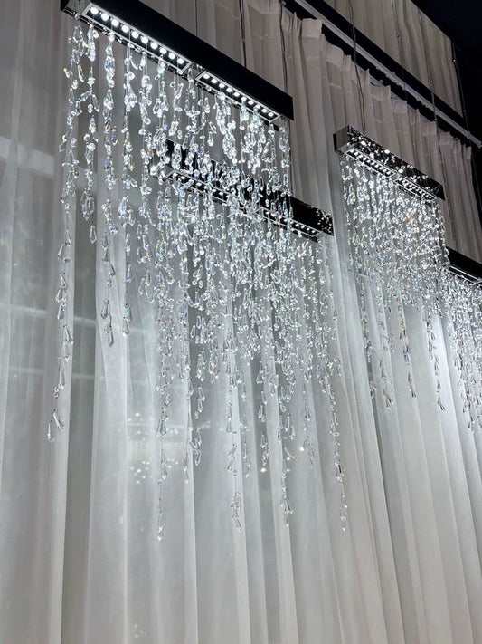 Luxury Tassel Long Crystal Chandelier for Dining Table/Bar Light Fixture