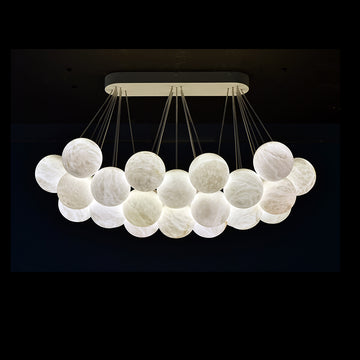 Alabaster Ball Chandelier for Timeless Luxury