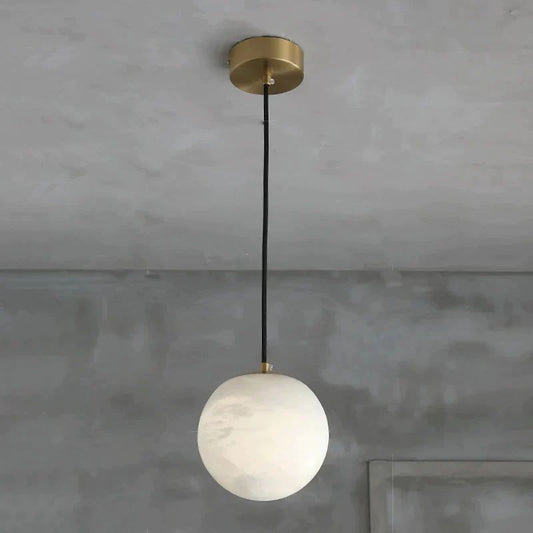 Modern Pendant Light, Alabaster Sphere Pendant for living room, dinning area, entryway