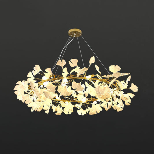 Ceramic ginkgo tree petal chandelier