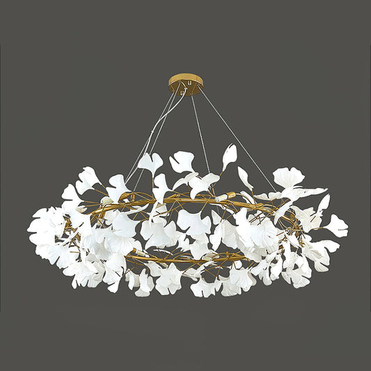 Ceramic ginkgo tree petal chandelier