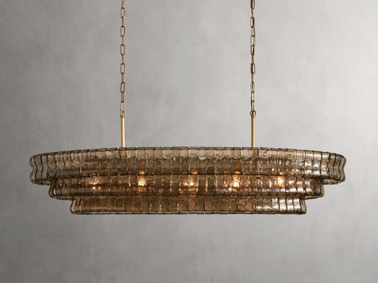 Art Glass Ghiaccio Oval Chandelier