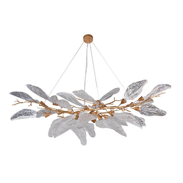 Delight Elegant Branch Chandelier with Large Clear Leaves