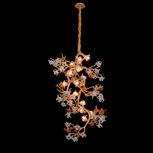 Blossom Breeze Handcrafted Blown Glass Flowers Chandelier