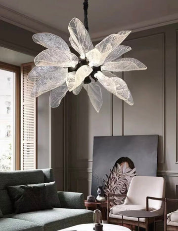 Creative Bionic Resin Leaves Chandelier, Floor Lamp, Wall Lamp for Living Room/Dining Room/Staircase