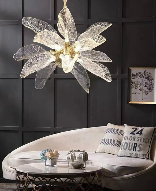 Creative Bionic Resin Leaves Chandelier, Floor Lamp, Wall Lamp for Living Room/Dining Room/Staircase