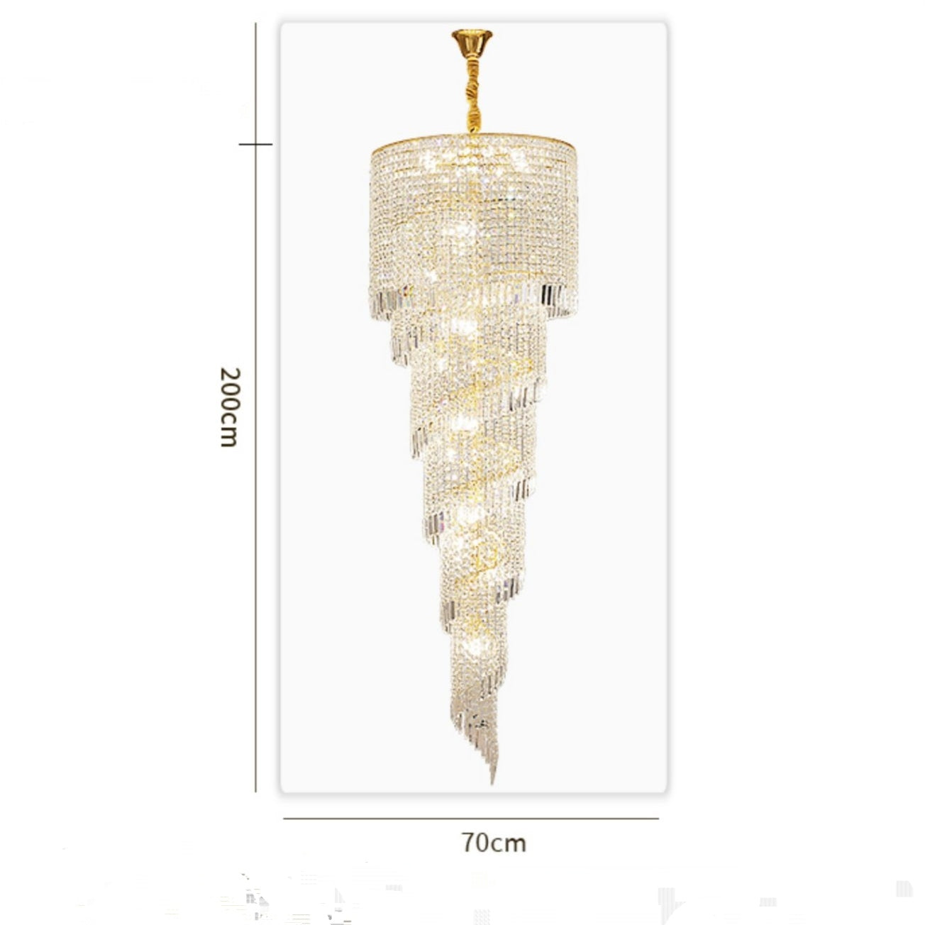 Elegant Foyer Hall Chandelier Long Crystal Ceiling Light Fixture For Living Room Entryway Staircase